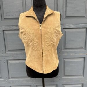 Cold water Creek Tan‎ Suede Vest Size Small!